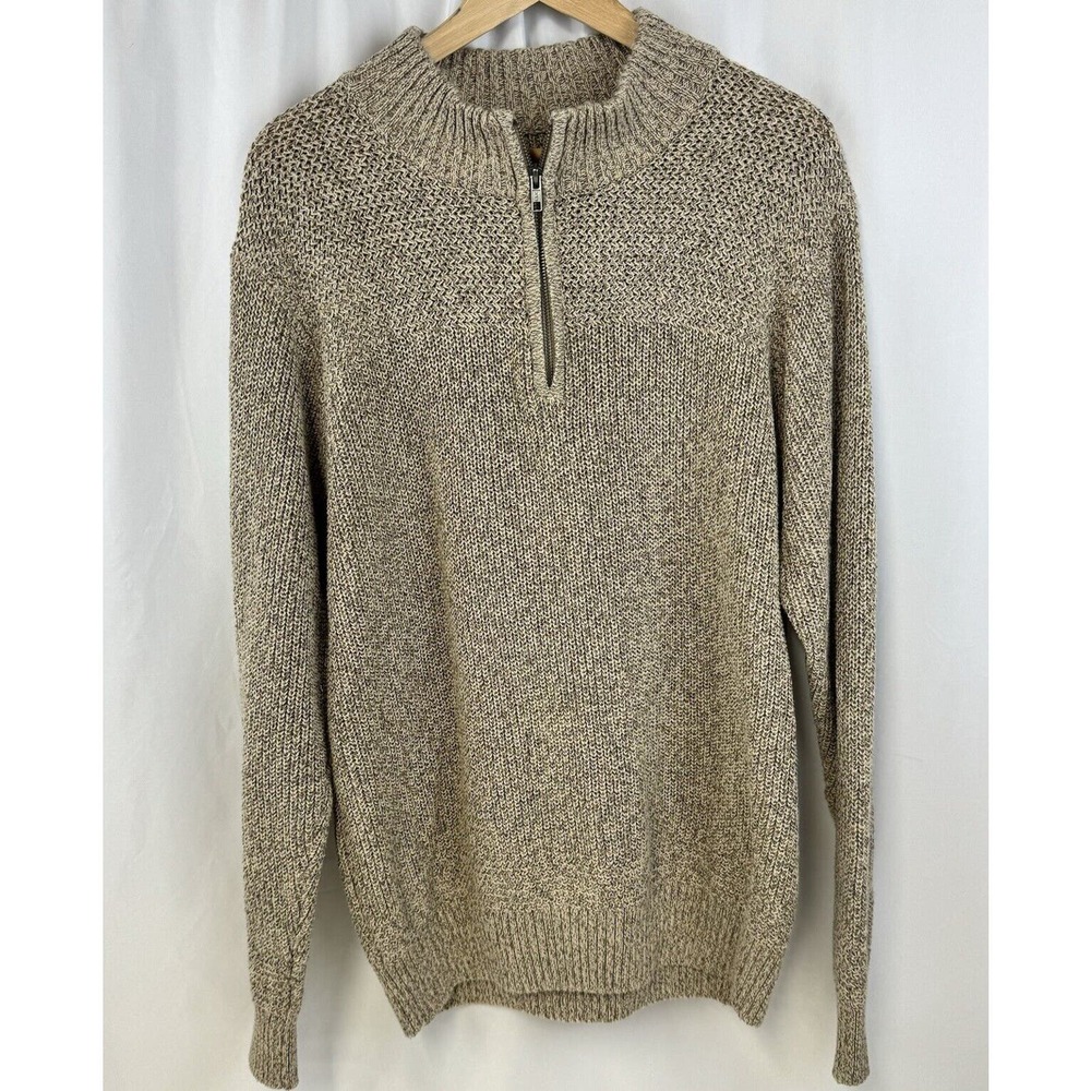 Red Head Men's Knit Heavyweight 1/4 Zip Sweater Brown Size L